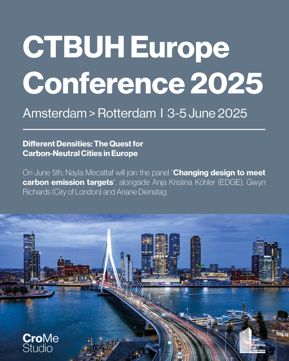 Densités différentes : La quête de villes neutres en carbone en Europe. CTBUH Europe 2025. - © Cro&Co